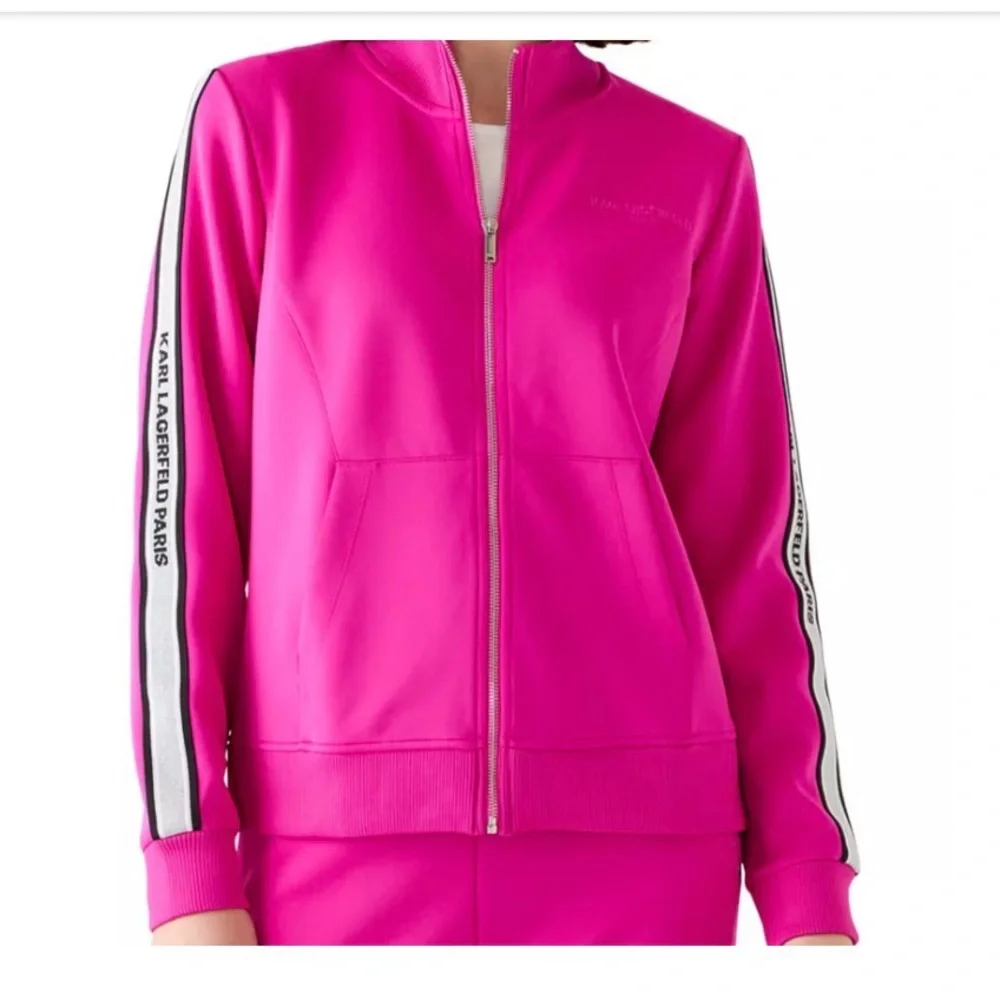 Karl Lagerfeld Paris Front Zip Logo Tape Track Suit